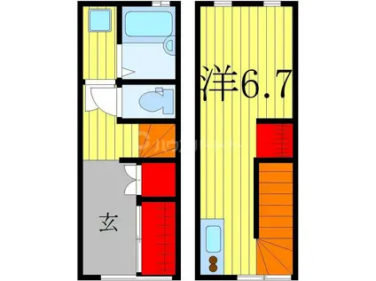 グラード豊四季(ワンルーム/1階)の間取り写真