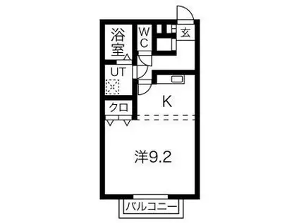 グレースII(1K/1階)の間取り写真