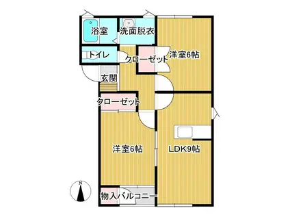 メゾンセレーノ弐番館(2LDK/1階)の間取り写真