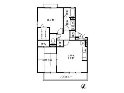 ヴィラ・コンフォールIII(2LDK/2階)の間取り写真