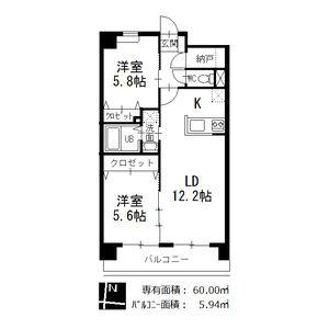 バンクーバー1100(2LDK/3階)の間取り写真
