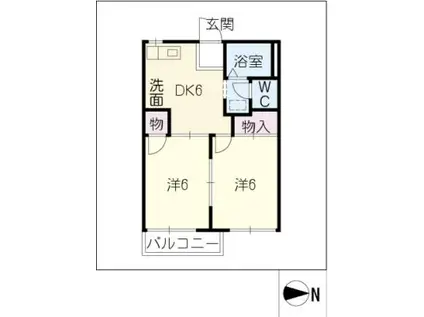 メゾンよし池(2DK/1階)の間取り写真