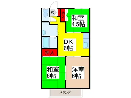 タキモトコーポ(3DK/2階)の間取り写真