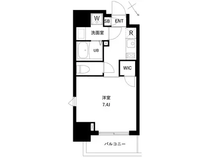 アーバンパーク住吉II(1K/8階)の間取り写真