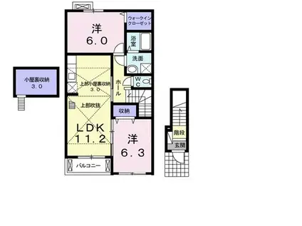 ベル・ブライトN(2LDK/2階)の間取り写真