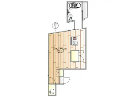 リバーコート水車橋(ワンルーム/2階)の間取り写真