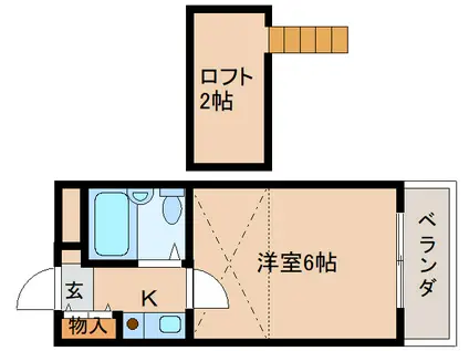 シティパレスあやめ池P-3(ワンルーム/2階)の間取り写真