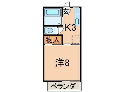 アーバンハウス野田(1K/2階)の間取り写真