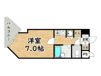 リーガル塚本VII(1K/4階)の間取り写真