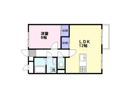 グランジュール壱番館(1LDK/2階)の間取り写真