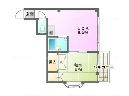 ケイマンション(1LDK/3階)の間取り写真