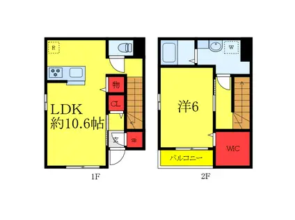 BRIDGE NAKAITA(1LDK/1階)の間取り写真