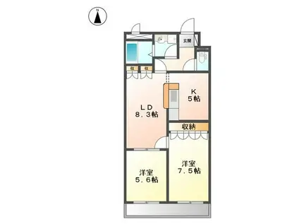 MAISON DE LUMIERE(2LDK/2階)の間取り写真