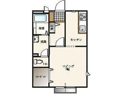 大平ピアハウス(1K/2階)の間取り写真
