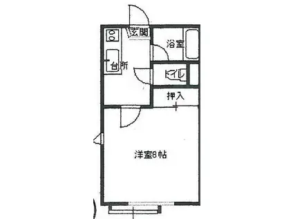センチュリーハウスII(1K/1階)の間取り写真