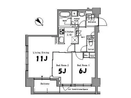 リベルテ月島(1LDK/3階)の間取り写真