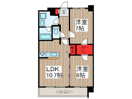 エスポアール北戸田(2LDK/1階)の間取り写真