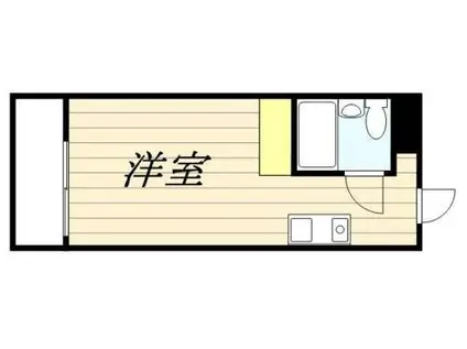 レジダンスイン目黒(ワンルーム/2階)の間取り写真