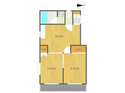 サンGM(2DK/1階)の間取り写真