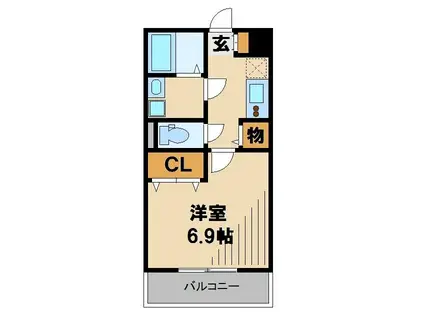 HIROS入間川(1K/2階)の間取り写真