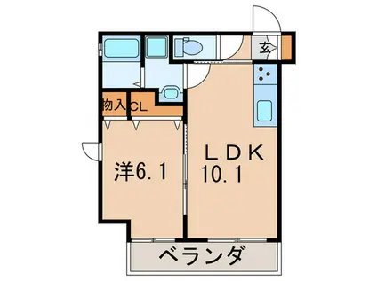 アビタシオン(1LDK/2階)の間取り写真
