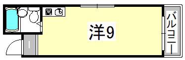 コーポU(ワンルーム/3階)の間取り写真