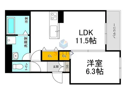 ＪＲ東海道本線 吹田駅(ＪＲ) 徒歩3分 3階建 新築(1LDK/2階)の間取り写真