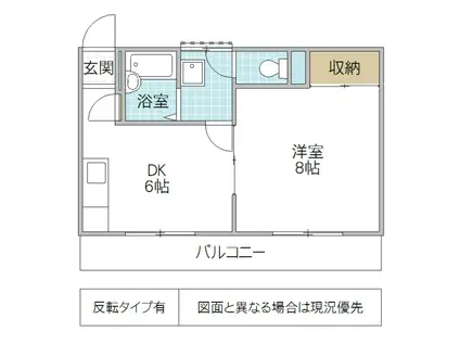 マーメイドインSS(1DK/2階)の間取り写真