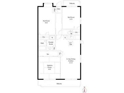 テラスFUJI(3LDK/1階)の間取り写真
