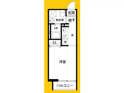 ルミナスイブキノ(ワンルーム/2階)の間取り写真