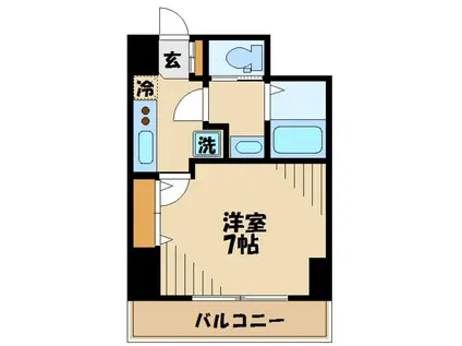 テオリア府中(1K/1階)の間取り写真
