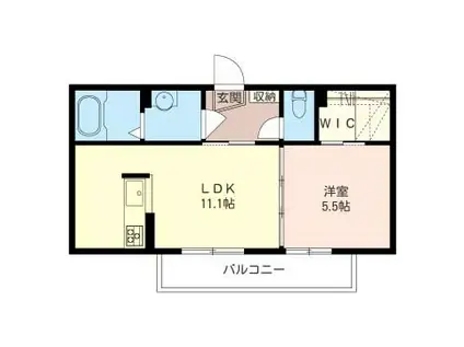 ブリズシャルダン III(1LDK/1階)の間取り写真