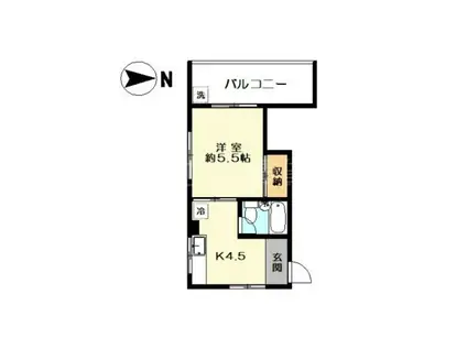 ナオハイツ(1K/3階)の間取り写真