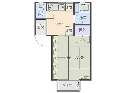 アネックスはなまきAB(1K/2階)の間取り写真
