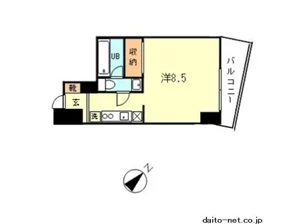 ディアニス三軒茶屋(ワンルーム/5階)の間取り写真