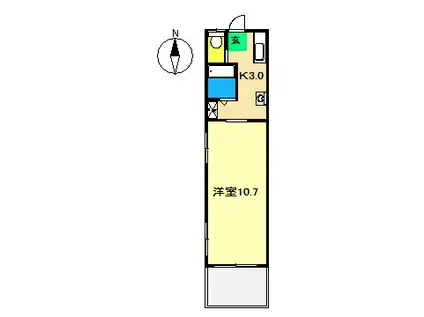 サイクル若草AP(1K/2階)の間取り写真