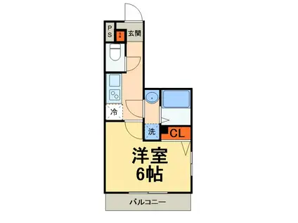 ウエストミンスター(1K/1階)の間取り写真