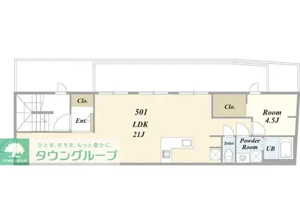 エポックヴィクトワール田端(1LDK/4階)の間取り写真