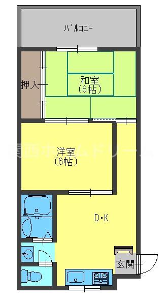 メゾン赤松(2DK/1階)の間取り写真