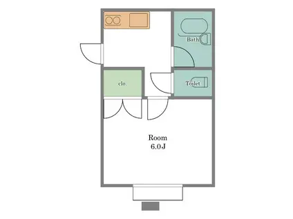 ふじハイツ(1K/2階)の間取り写真