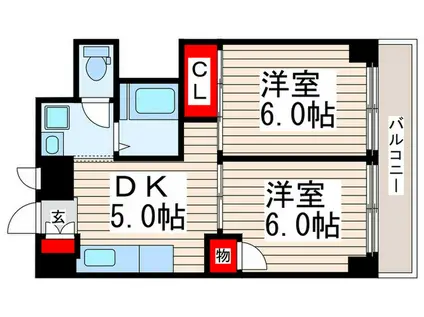 小島第2スカイハイツ(2DK/3階)の間取り写真