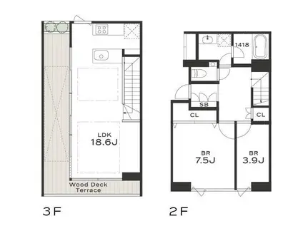 THE GRANDUO SAKURASHINMACHI(2LDK/2階)の間取り写真