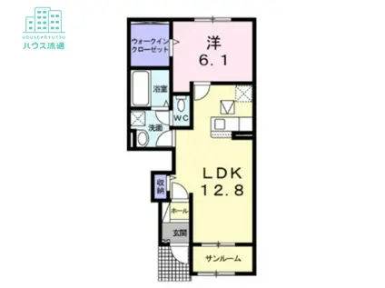 カームリー三城 C(1LDK/1階)の間取り写真