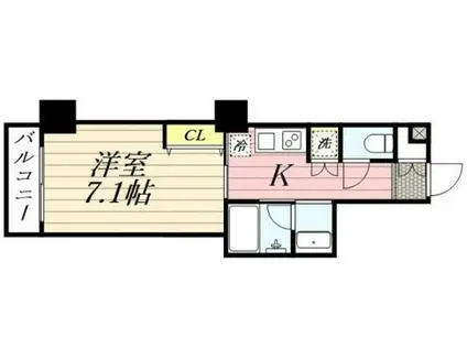 CLASSEUM飯田橋 クラシアム飯田橋(1K/1階)の間取り写真