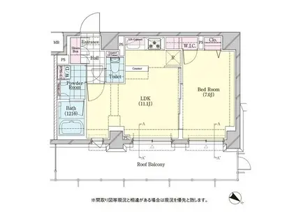 シェル品川戸越(1LDK/6階)の間取り写真