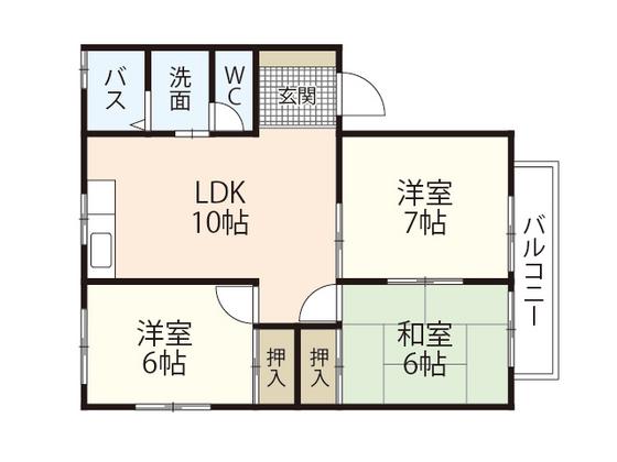 メゾンタカキA棟(3LDK/1階)の間取り写真