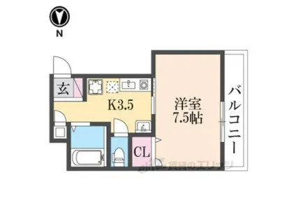 エールとよおかビル(1LDK/2階)の間取り写真