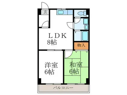 パトリード有栖I(2LDK/1階)の間取り写真