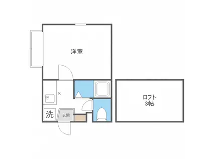 アップルハウス北25条(1K/2階)の間取り写真