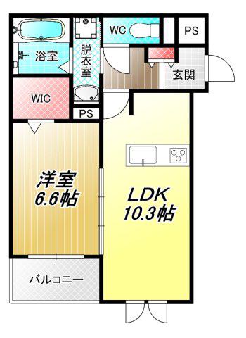 メゾンボヌール(1LDK/1階)の間取り写真